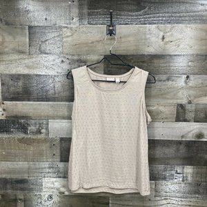 Chico's Sleeveless Tank Top Size 2/L/12 Beige Tan